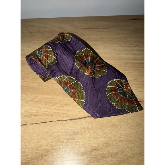 Chaps Other - CHAPS Ralph Lauren Men's Necktie Purple Geometric 100% Silk Dress Designer Tie Y